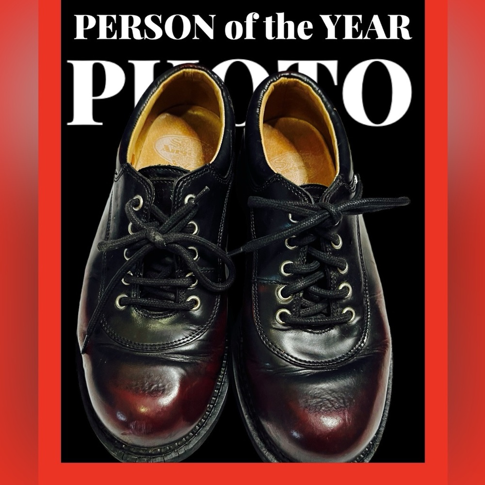 John Fluevog Mens Seventh Heaven Mens Low Boots Burnt Red Size  7.5